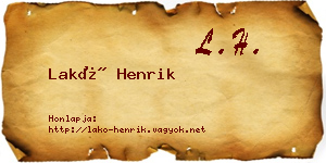 Lakó Henrik névjegykártya