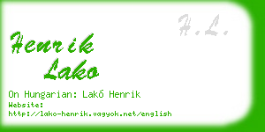 henrik lako business card